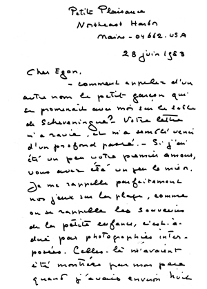 Première lettre de M. Yourcenar à E. de  Vietinghoff, le 28.6.1983