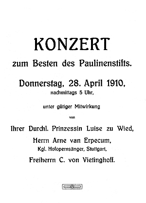 Soirée musicale de bienfaisance chez les Vietinghoff à Wiesbaden (1910)
