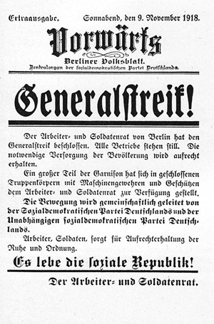 Vorwärts-Ausgabe vom 9. November 1918