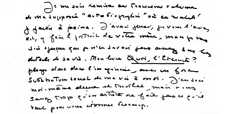 Marguerite Yourcenar, lettre à Egon (6. 7. 1986)