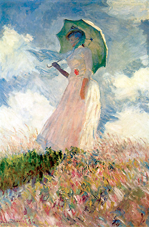 Claude Monet, Frau mit Sonnenschirm nach links (1886), Musée d'Orsay, Paris