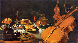 Pieter Claesz, Stillleben mit Musikinstrumenten (1623), Louvre, Paris