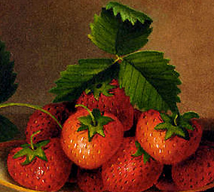 Naturalistisch : Margaretta Angelica Peale, Erdbeeren (Ausschnitt, 19. Jh.)