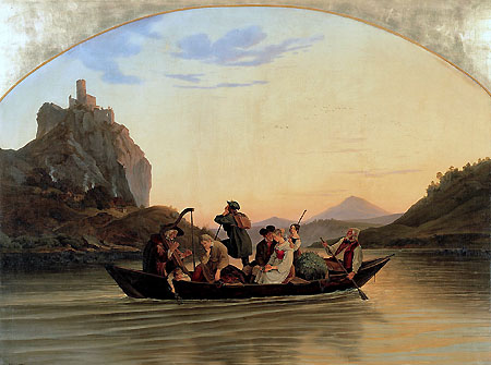 Adrian Ludwig Richter, Überfahrt bei Schreckenstein (1837), Galerie Neue Meister, Dresden